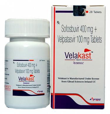 Velakast Софосбувир + Велпатасвир Aprazer Natco Pharma